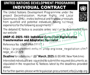 Online Apply UNDP Pakistan Jobs 2025 Current Advertisement 4 ISB 25